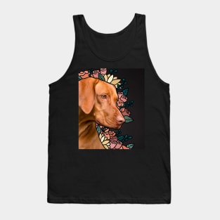 Weimaraner Photo Collage With Flowers and Roses Tank Top